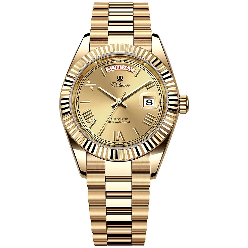 Relógio Business Style Automático 41mm - Mecânico 3ATM Calendário Completo Luxo