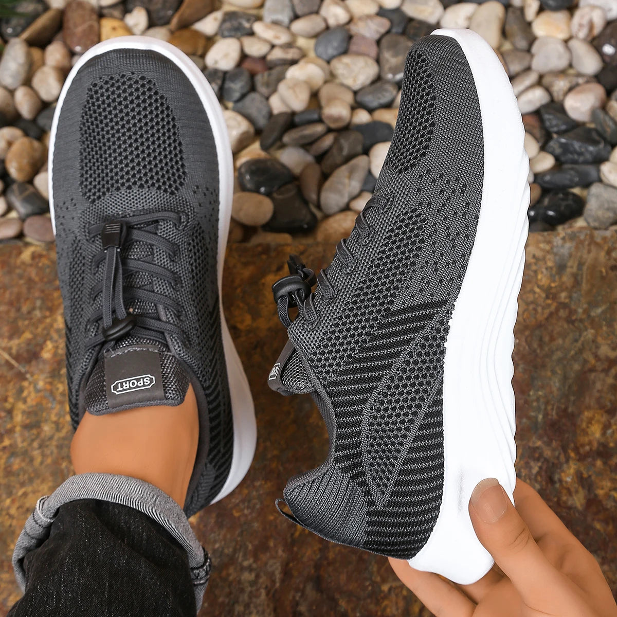 Tênis Masculino Cano Médio Casual | Tecido Leve | Solado PVC | SA08
