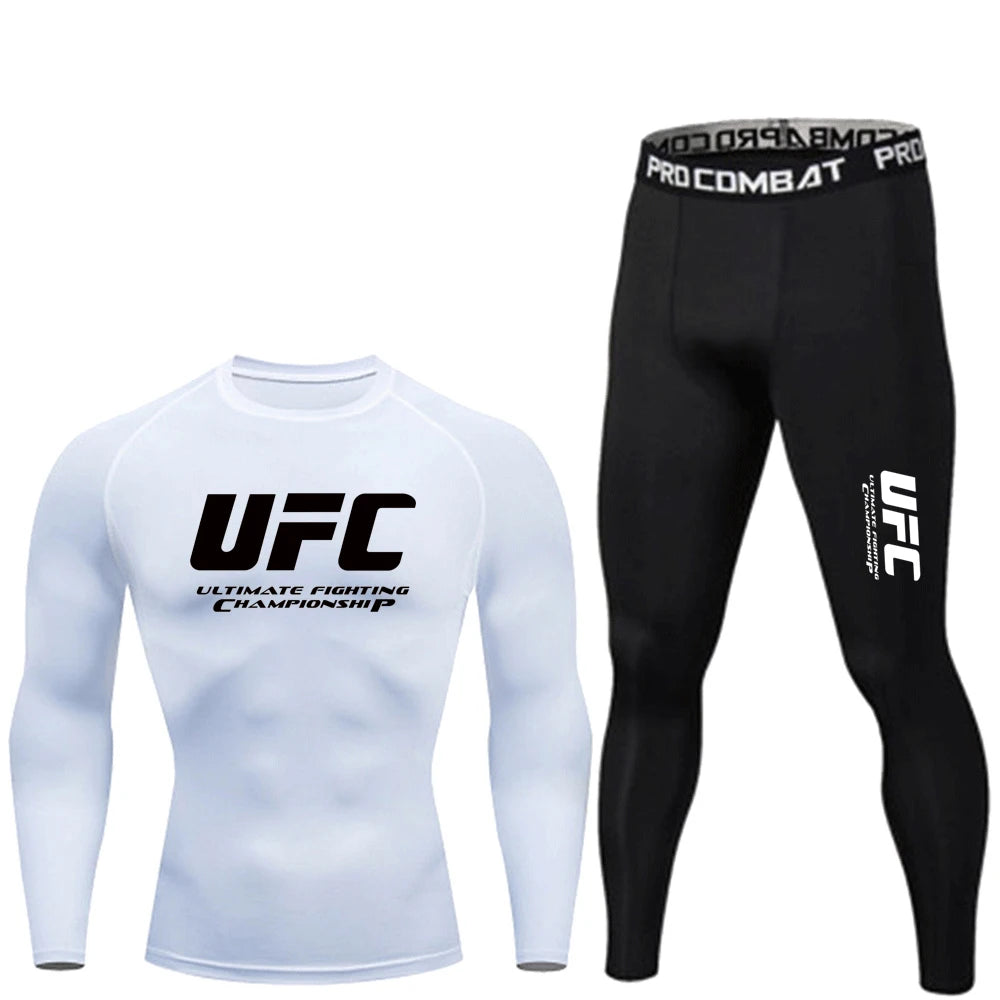 Conjunto Masculino Manga Longa Esportivo – Camiseta + Calça Secagem Rápida MMA