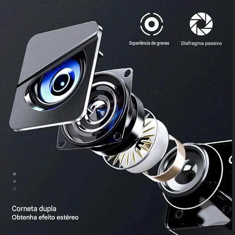 Caixa de Som USB para PC Gamer | Surround 4D | LED | Bass