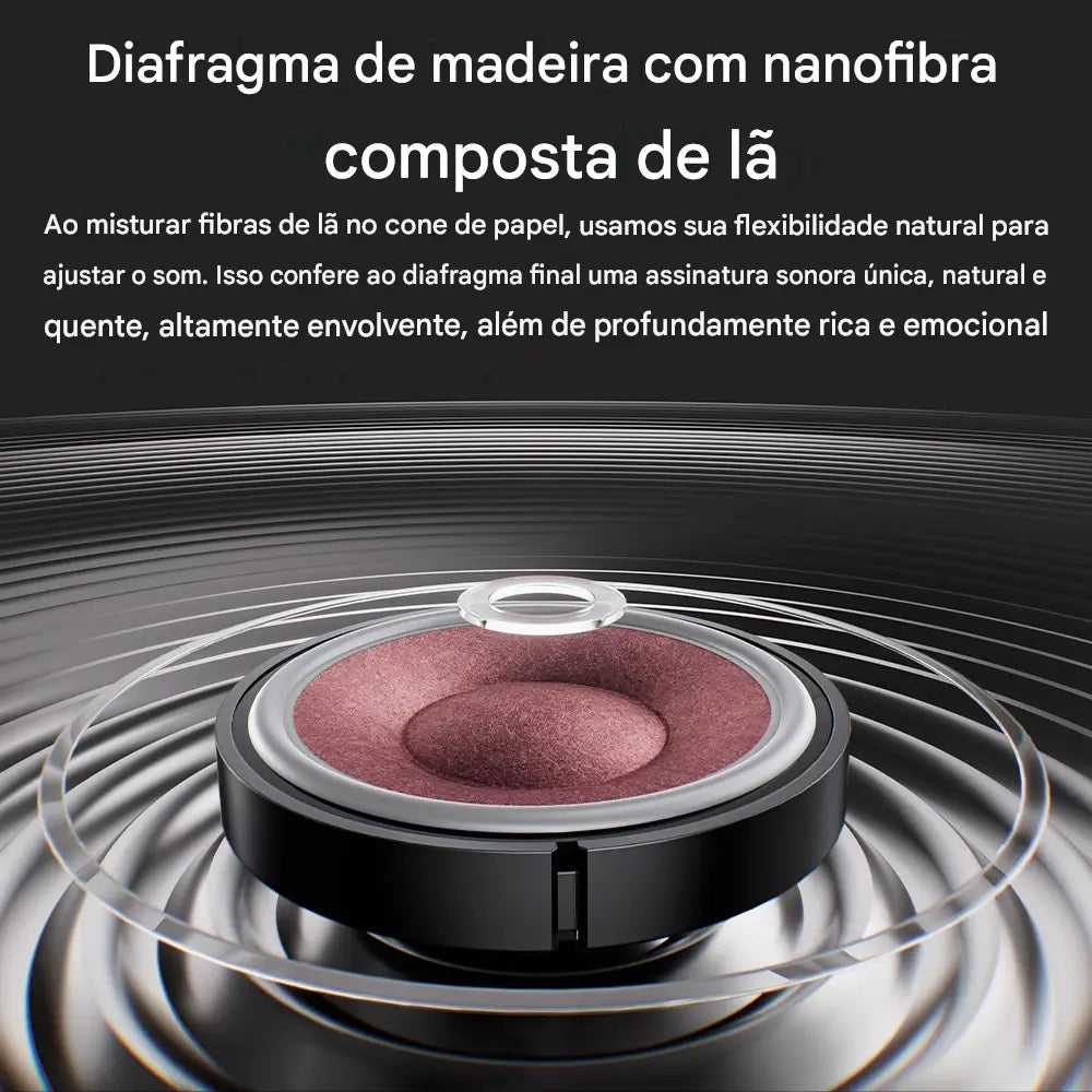 Fone de Ouvido Audiófilo FiiO FT13 - Fechado, Driver 60mm, Diafragma de Lã e Fibra de Madeira