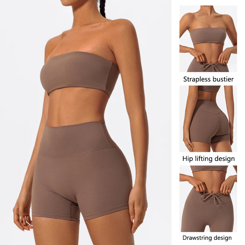 Conjunto Fitness Feminino 2 Peças Top Cropped + Calça – Yoga Academia Corrida