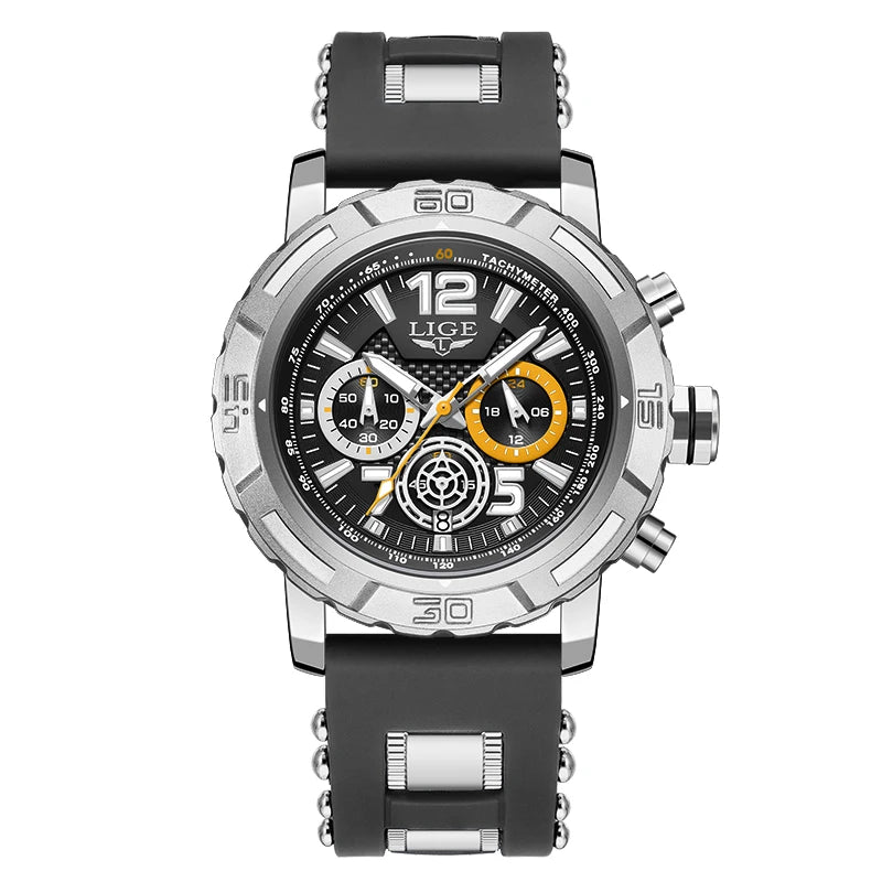 Relógio LIGE Sport Military Cronógrafo - Quartzo 5ATM Aço Inoxidável Luminoso