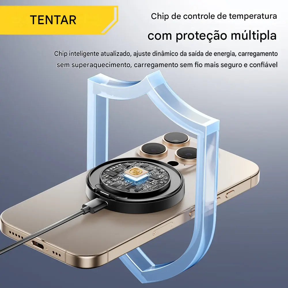 Carregador Sem Fio Magnético Essager 15W - Suporte para iPhone 16 15 14 13 Pro Max AirPods
