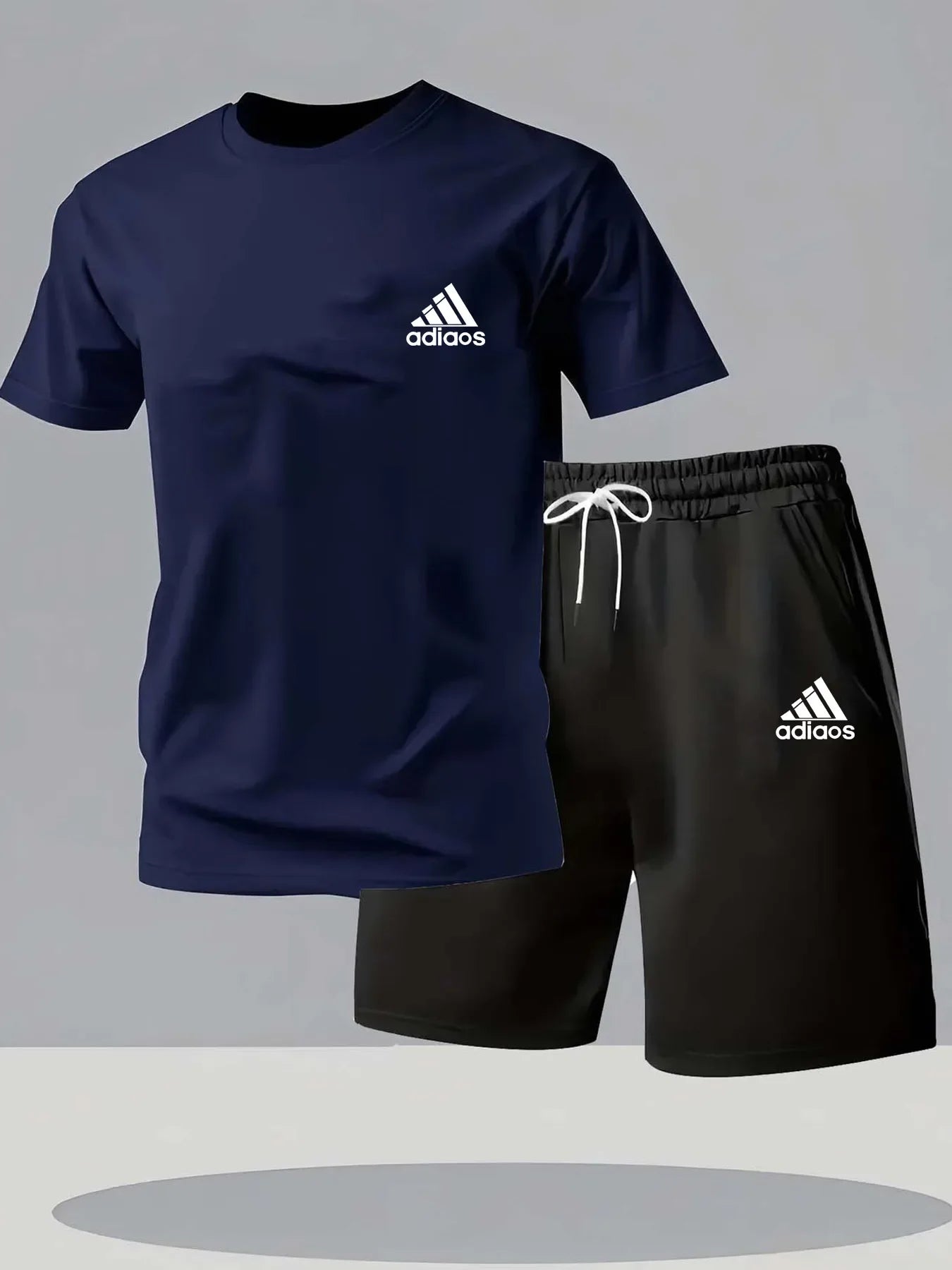 Conjunto Masculino Fitness Verão - Camiseta e Shorts Secagem Rápida Respirável Academia Casual