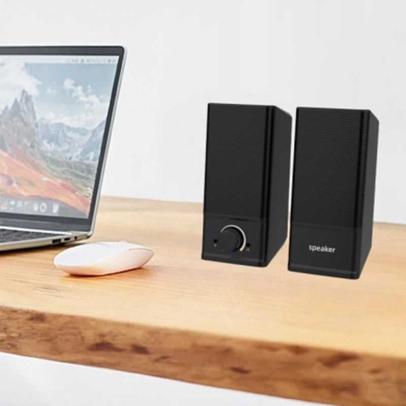 Caixa de Som USB SUOLIQI - 2 Alto-falantes Estéreo para PC Desktop Notebook e Celular