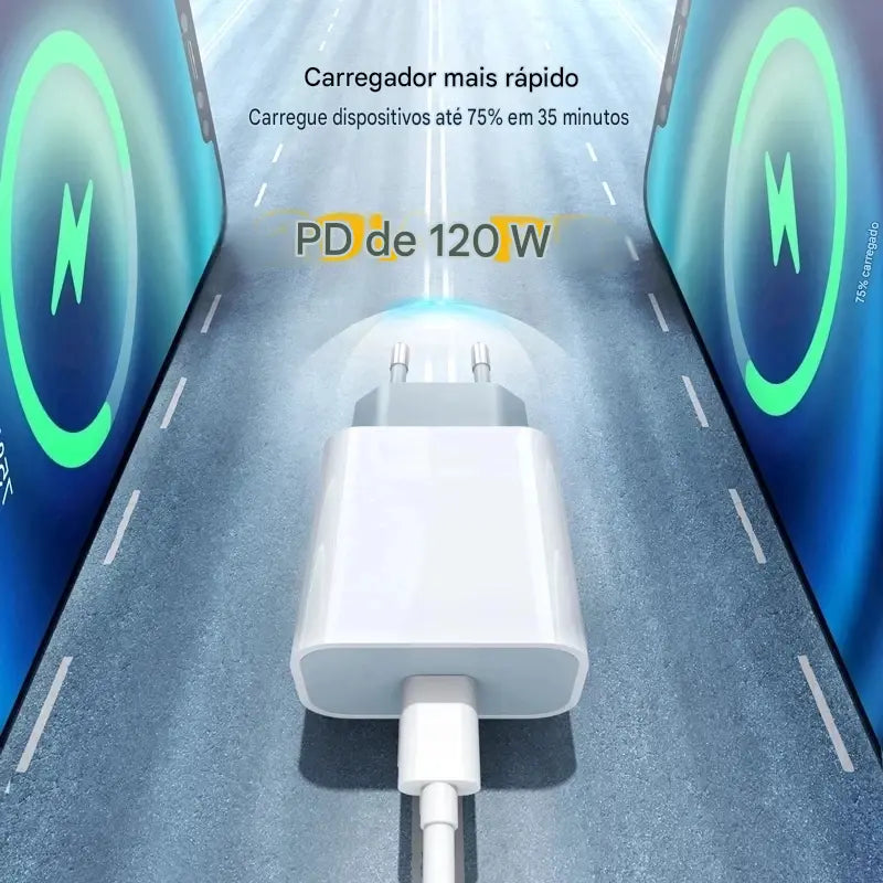 Carregador USB-C 20W PD - Carregamento Rápido para iPhone 15 14 13 Pro Max