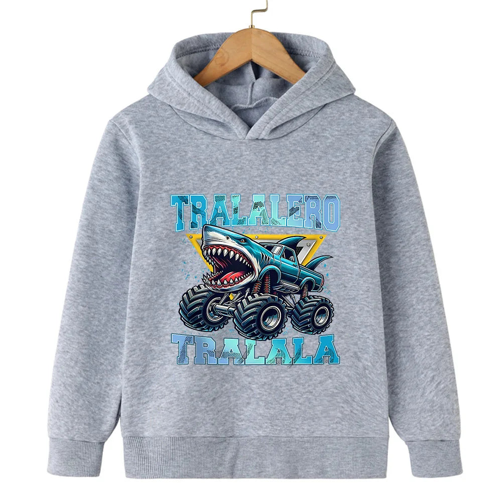 Moletom Infantil com Capuz | Estampa Italian Brainrot | Personagens 2D | Outono/Inverno
