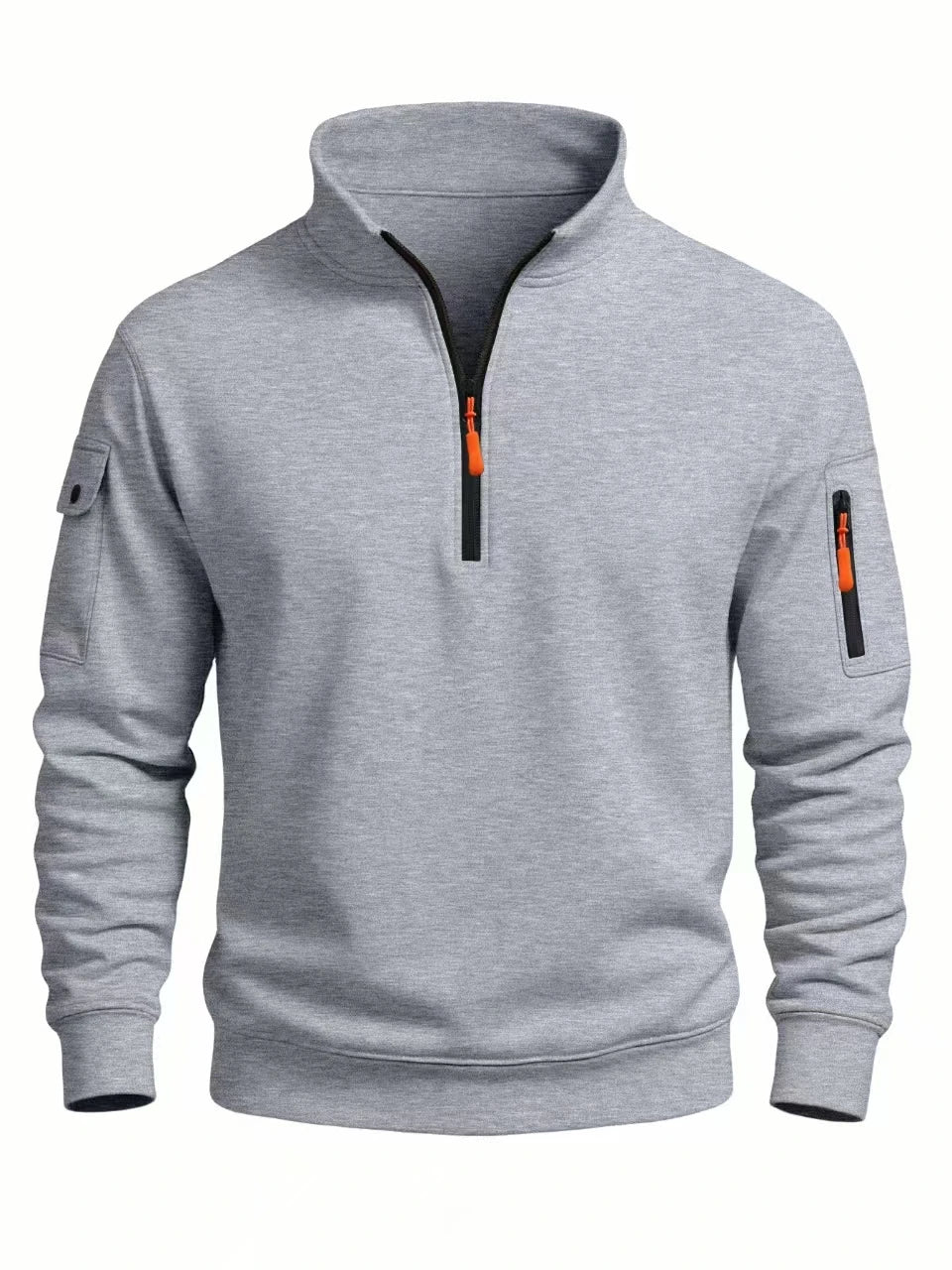 Moletom Masculino Gola Alta Meio Zíper Slim – Casual Esportivo Outono Inverno