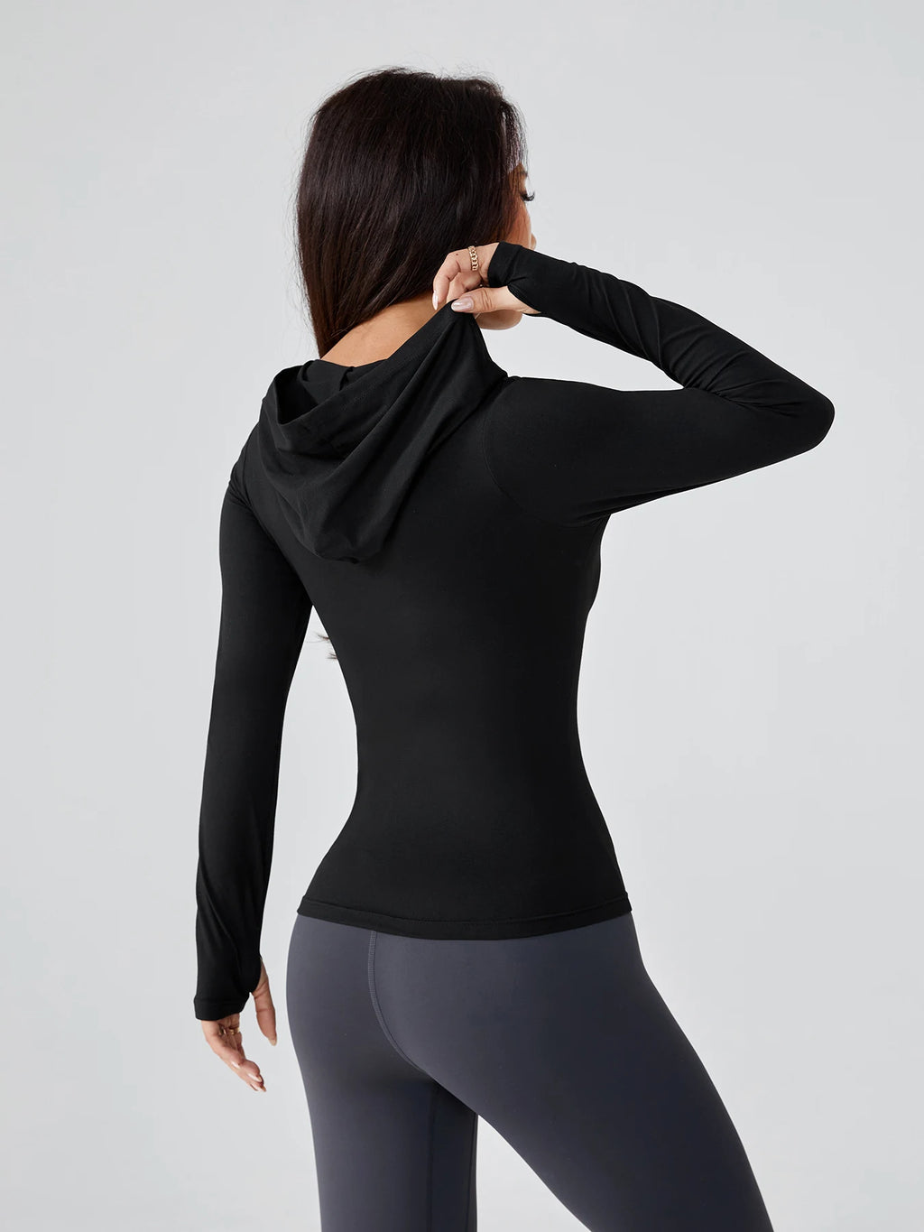 Moletom Feminino Slim-Fit com Capuz – Activewear Yoga Cintura Marcada