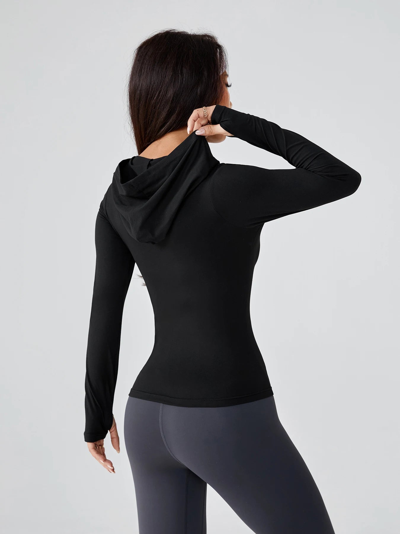 Moletom Feminino Slim-Fit com Capuz – Activewear Yoga Cintura Marcada