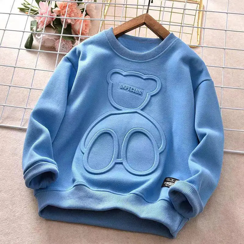 Moletom Infantil Masculino Manga Longa Estampa Relevo – Estilo Coreano