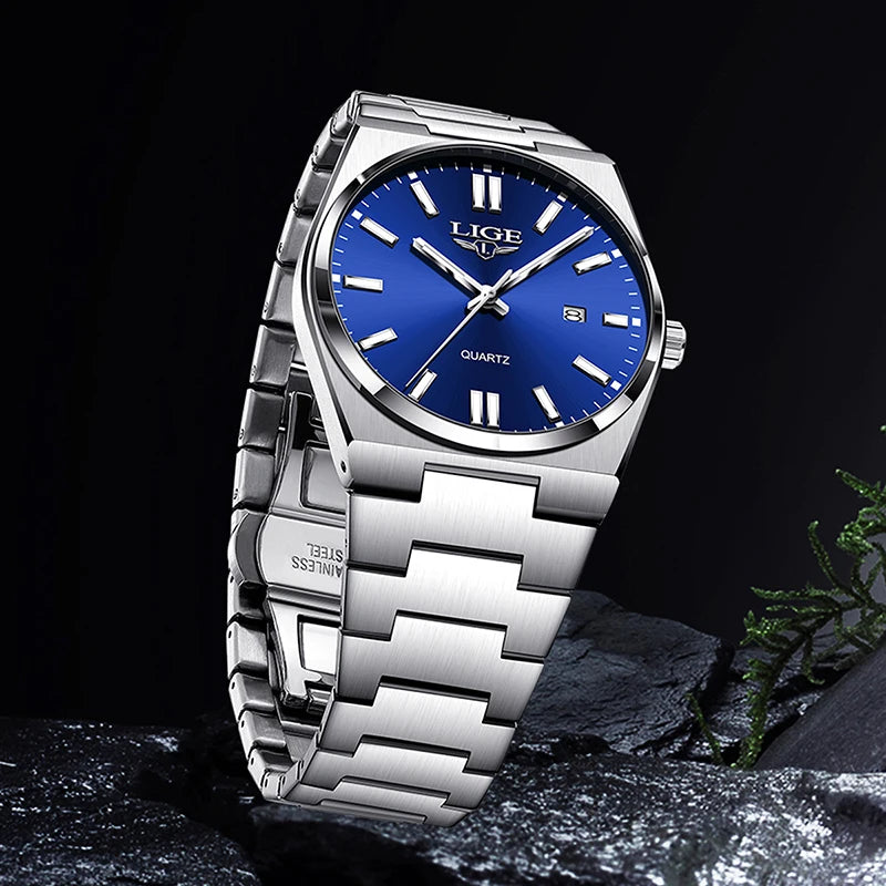 Relógio Masculino LIGE - Quartzo Luminoso - Aço Inoxidável - 4 Cores