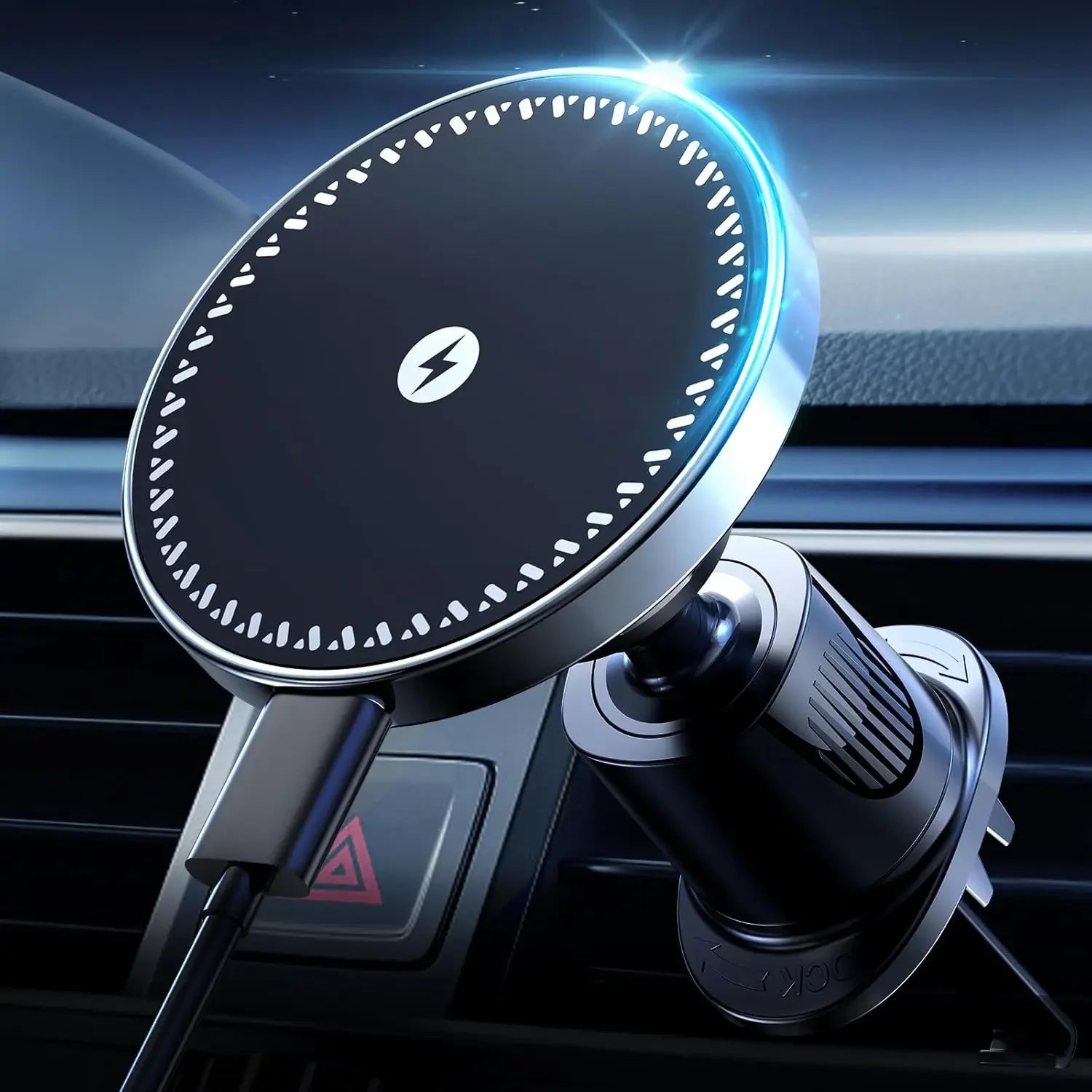 Suporte Magnético para Carro com Carregador Sem Fio 15W - Suporte de Ar Condicionado para iPhone