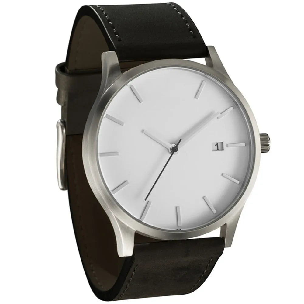 Relógio Masculino Casual - Quartzo Pulseira de Couro Calendário Completo