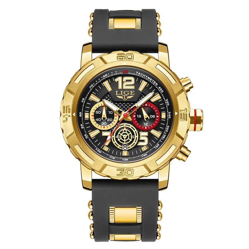 Relógio LIGE Sport Military Cronógrafo - Quartzo 5ATM Aço Inoxidável Luminoso