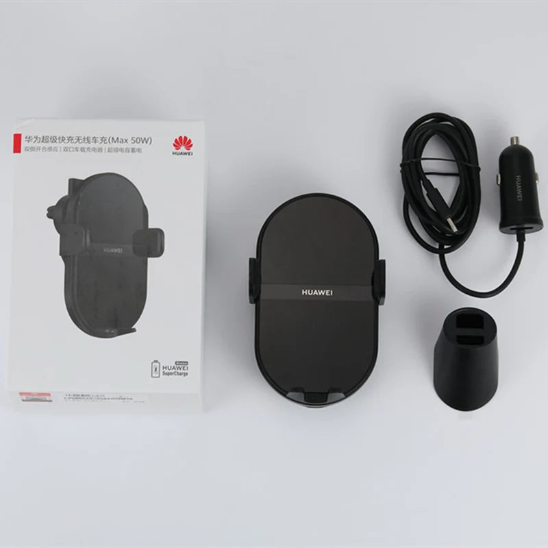 Carregador Veicular Wireless Huawei SuperCharge 50W - Sensor Inteligente Duplo Resfriamento 3D