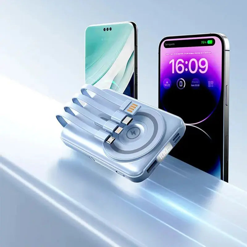 Power Bank Magnético 10000mAh 22.5W - Carregamento Sem Fio Rápido Portátil