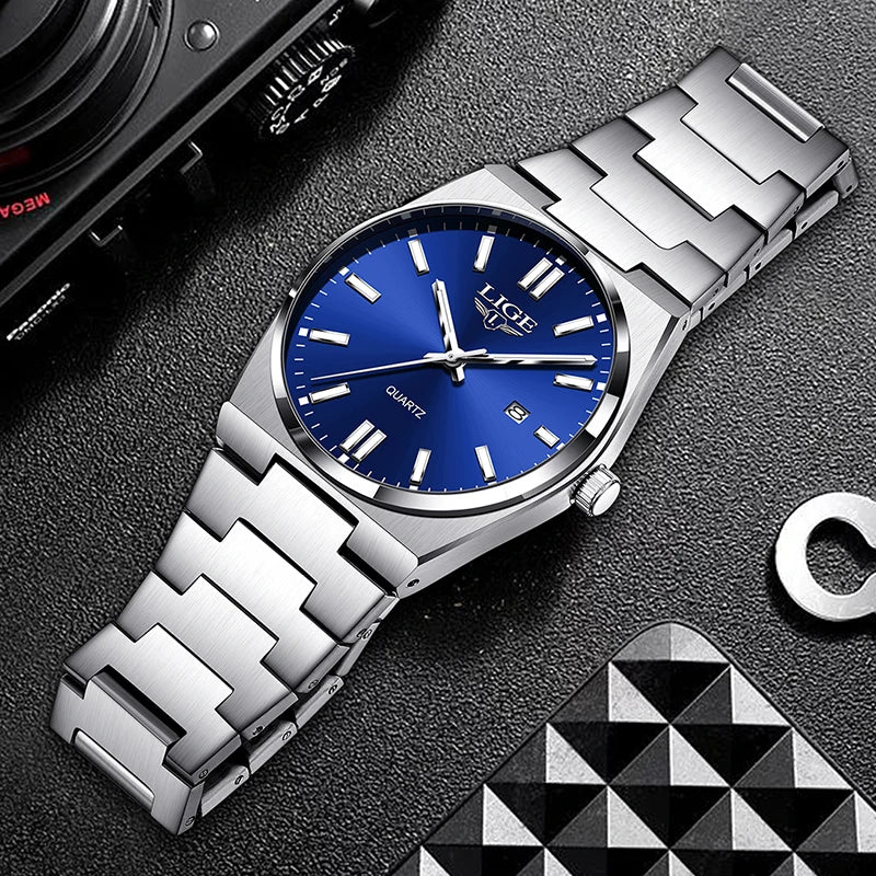 Relógio Masculino LIGE - Quartzo Luminoso - Aço Inoxidável - 4 Cores