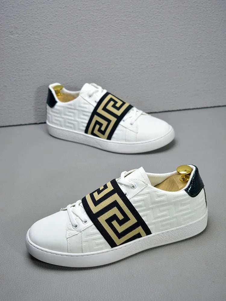 Tênis Masculino Skate NLSCGZM | Casual Estiloso | Cadarço | Branco e Preto | Nº 38 ao 44