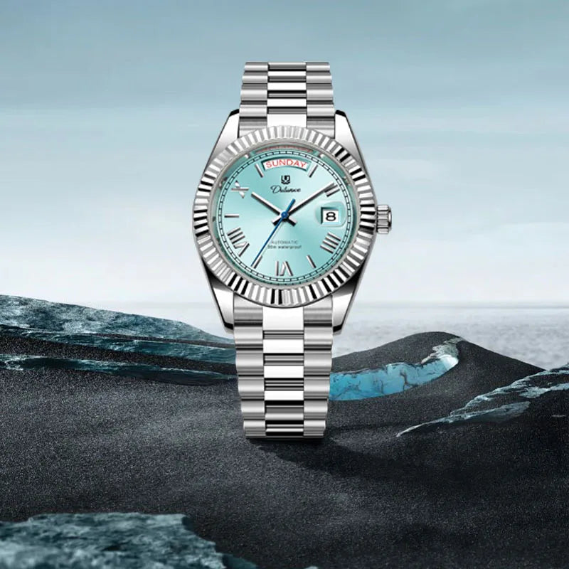 Relógio Business Style Automático 41mm - Mecânico 3ATM Calendário Completo Luxo