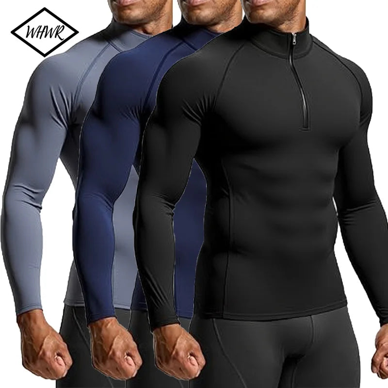 Camiseta Compressão Masculina Manga Longa – Fitness Academia Corrida Secagem Rápida