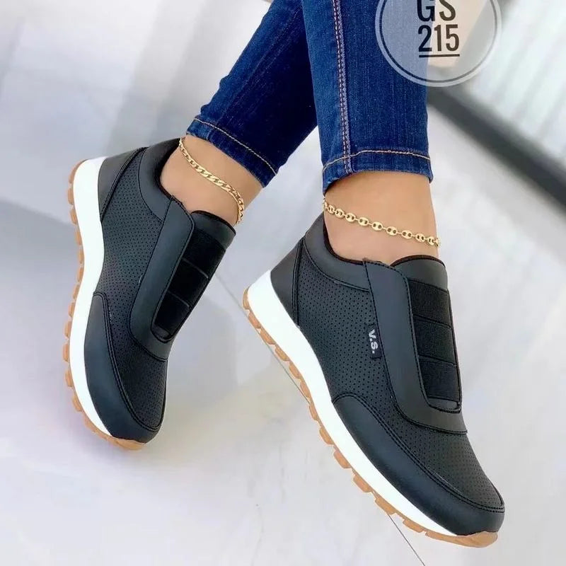 Tênis Feminino Plataforma Slip-On | Respirável | Leve e Confortável | 3 Cores | Nº 36 ao 43