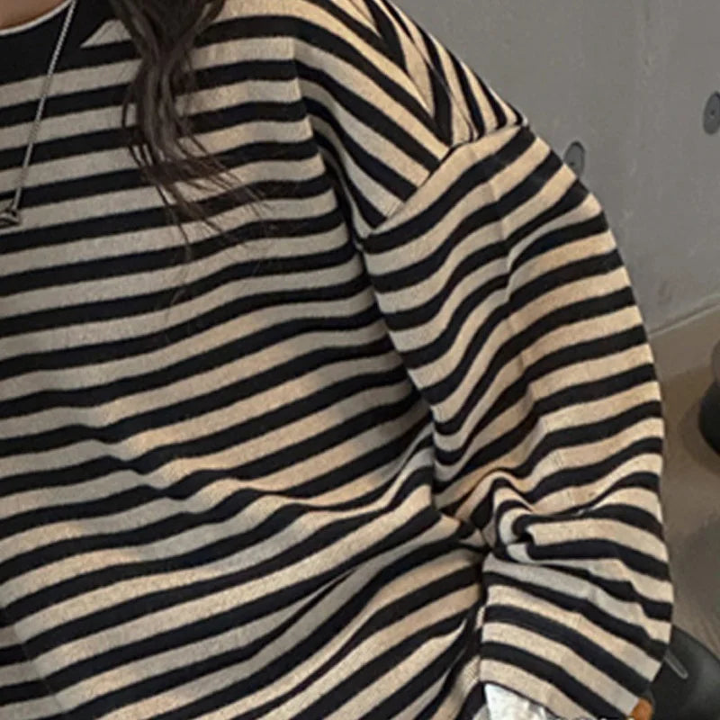 Moletom Infantil Feminino Listrado | Algodão | 5 ao 14 Anos | Preto | Primavera/Inverno