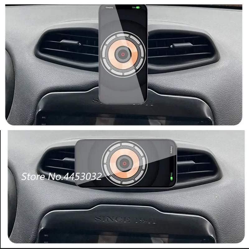 Carregador Wireless 15W para Audi A6 C7 A7 4G8 2012-2018 - Suporte Magnético Rotativo