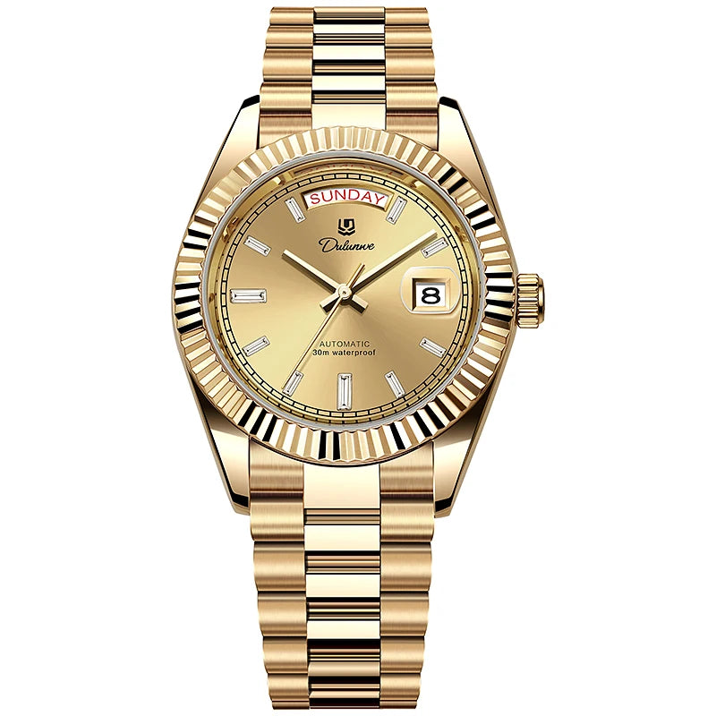 Relógio Business Style Automático 41mm - Mecânico 3ATM Calendário Completo Luxo