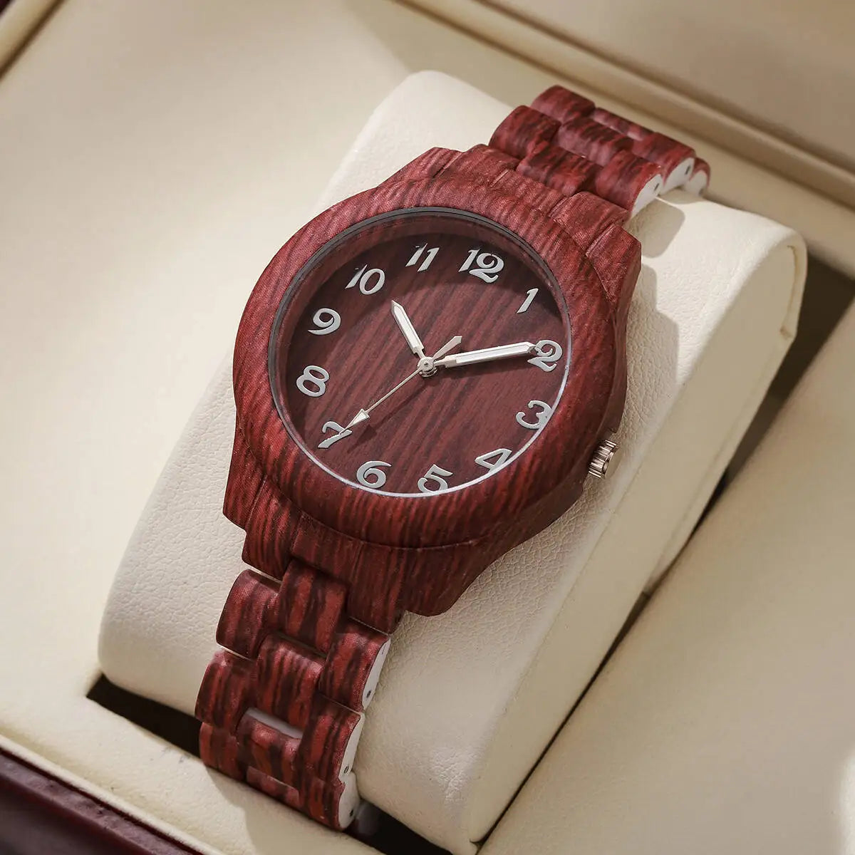Relógio Feminino Casual Padrão Madeira - Quartzo - 5 Cores