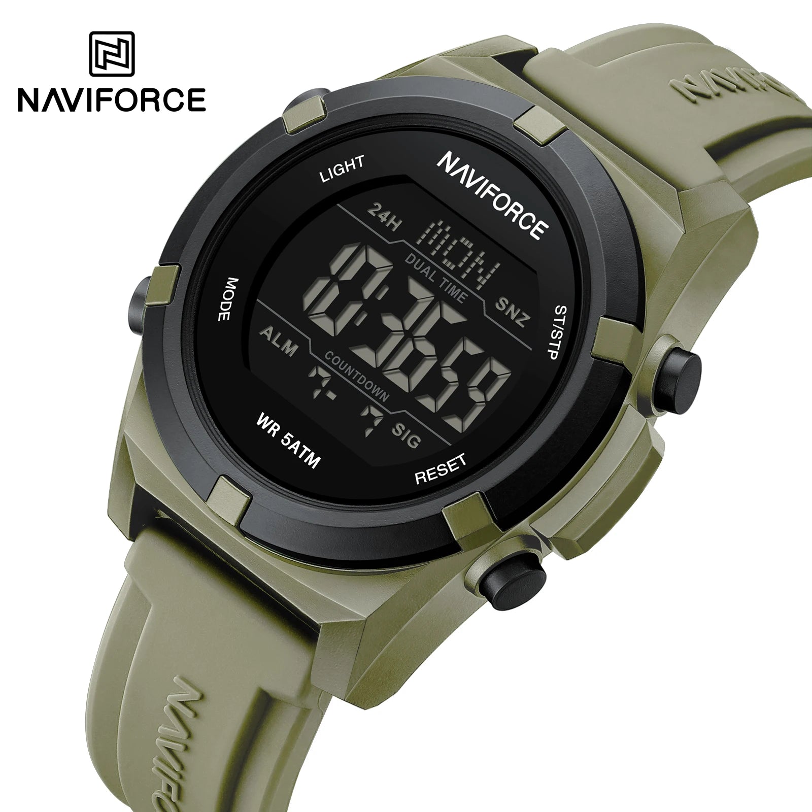 Relógio NAVIFORCE Military Sport Digital - Quartzo 3ATM Silicone Multifunção Masculino