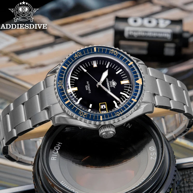 Relógio ADDIESDIVE AD2058 Automático - NH35A Safira 10ATM Mergulho 40mm Luminoso