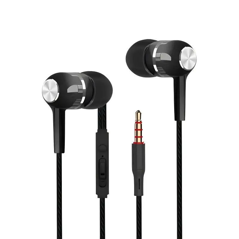 Fone de Ouvido com Fio 3.5mm - HiFi Bass Stereo com Microfone - Para Celular e PC