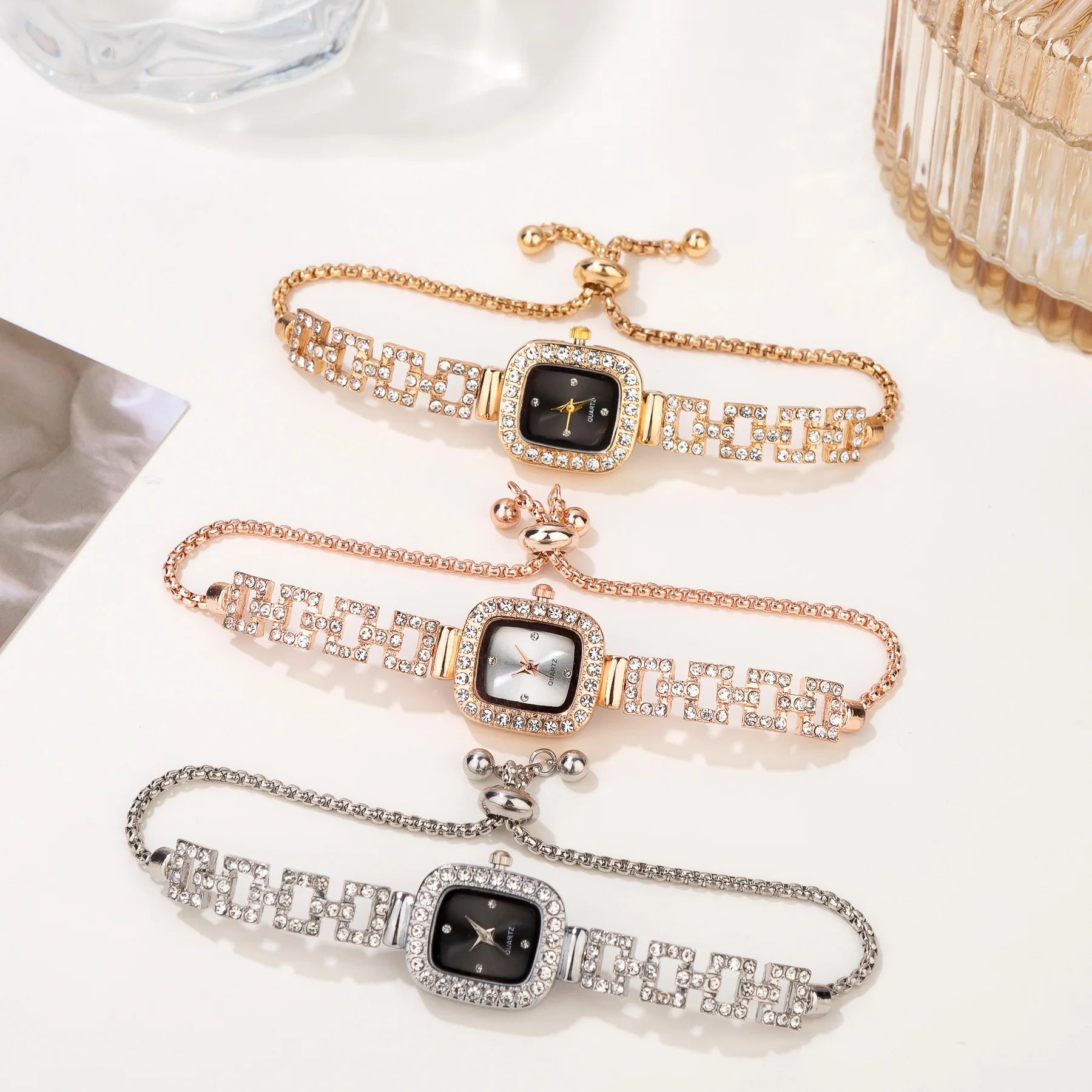 Relógio Feminino Bracelete de Luxo com Cristal - Quartzo - 10 Cores