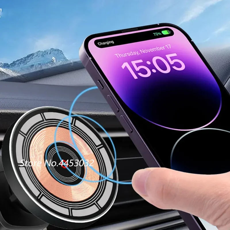 Carregador Wireless 15W para Audi A6 C7 A7 4G8 2012-2018 - Suporte Magnético Rotativo