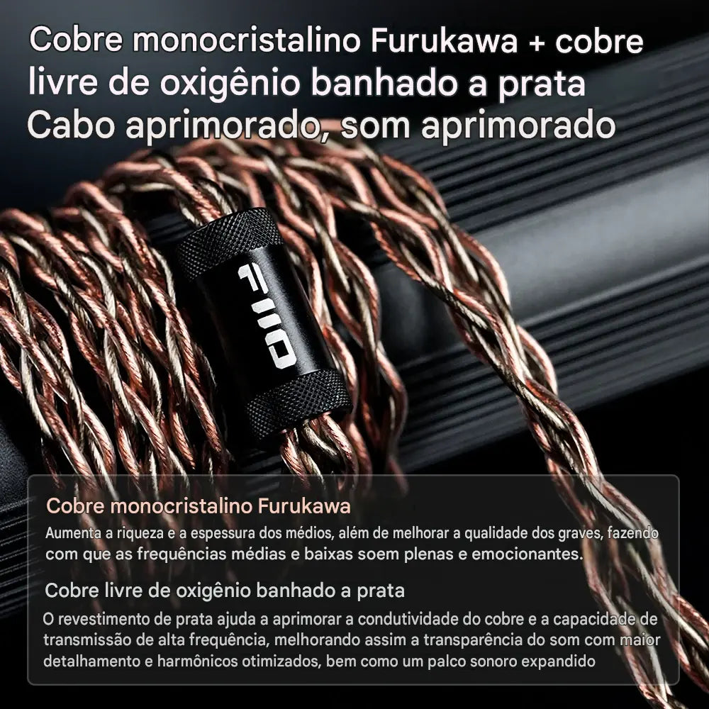 Fone de Ouvido Audiófilo FiiO FT13 - Fechado, Driver 60mm, Diafragma de Lã e Fibra de Madeira