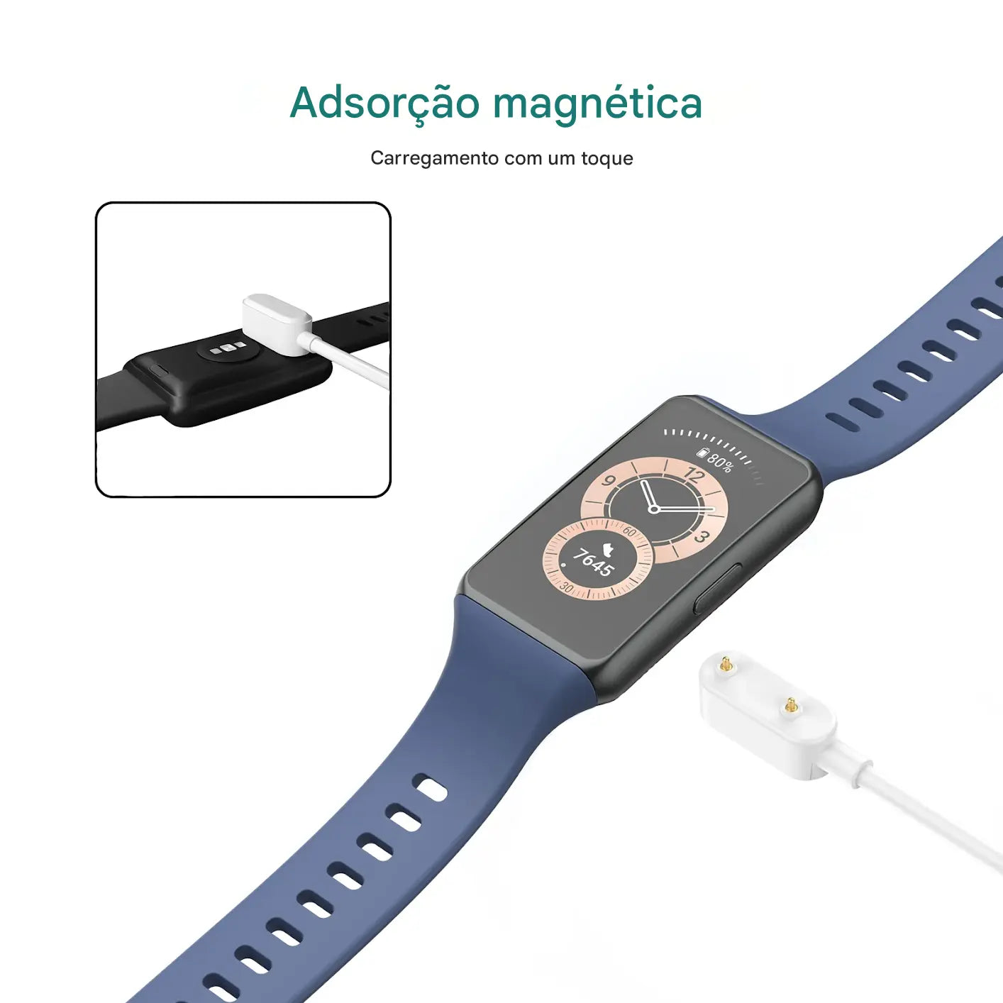 Carregador para Smartwatch Huawei e Honor - Cabo USB para Band 8, 7, 6 Pro, Watch Fit 2