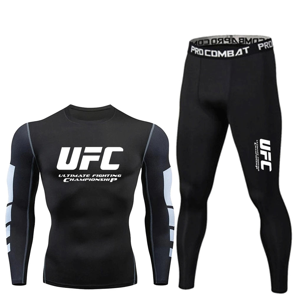 Conjunto Masculino Manga Longa Esportivo – Camiseta + Calça Secagem Rápida MMA