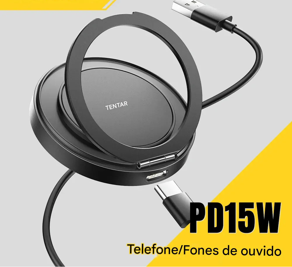 Carregador Sem Fio Magnético Essager 15W - Suporte para iPhone 16 15 14 13 Pro Max AirPods