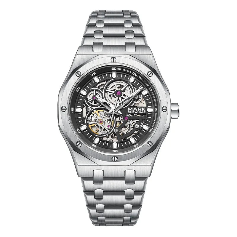Relógio FAIRWHALE Automático Skeleton - Mecânico Tourbillon 3ATM Aço Inoxidável Luminoso