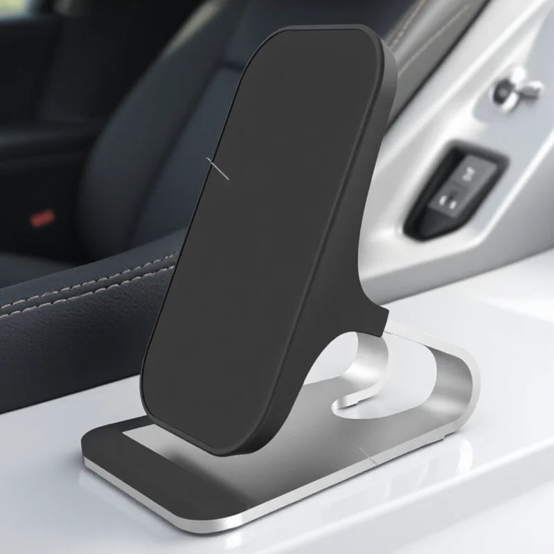 Suporte Carregador Wireless Qi 10W 7.5W 5W - Base de Carregamento Rápido 2 Bobinas Antiderrapante