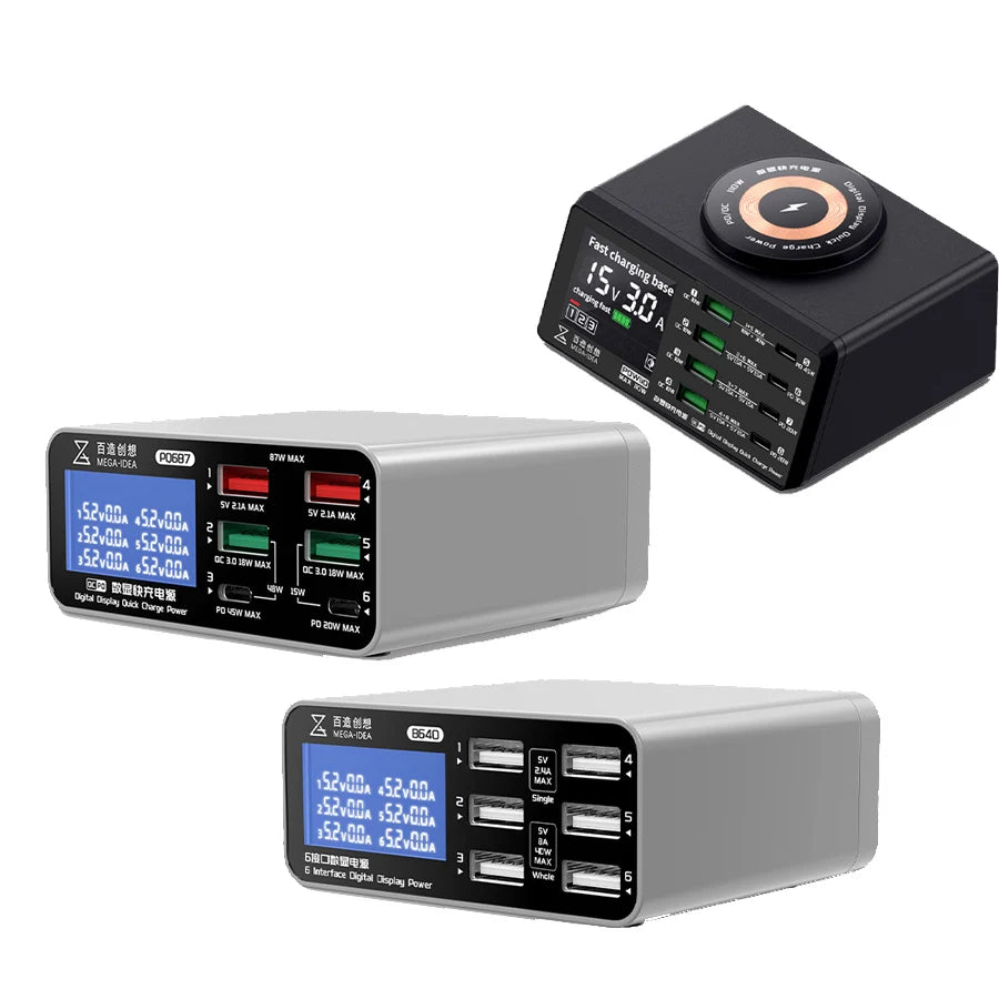 Carregador Rápido Multi-Portas MEGA-IDEA 110W com QC3.0 e PD