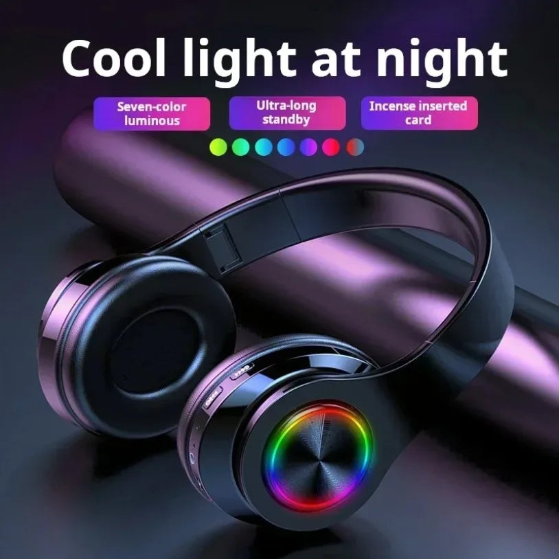 Headphone Gamer Bluetooth 5.0 VIKEFON - Surround Sound, LED 7 Cores, HiFi | PC e Celular