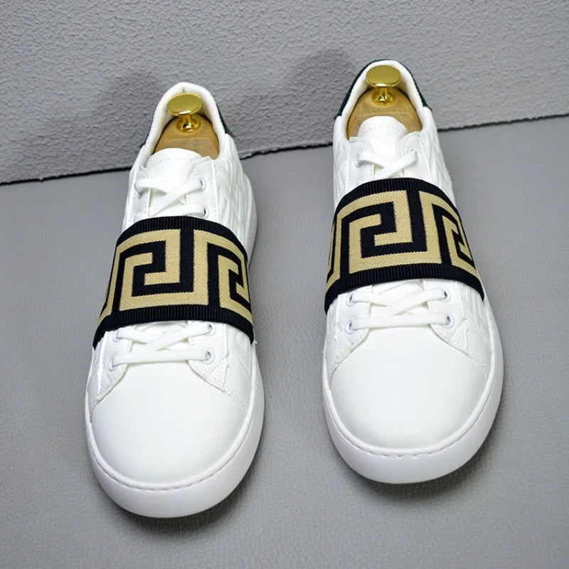 Tênis Masculino Skate NLSCGZM | Casual Estiloso | Cadarço | Branco e Preto | Nº 38 ao 44