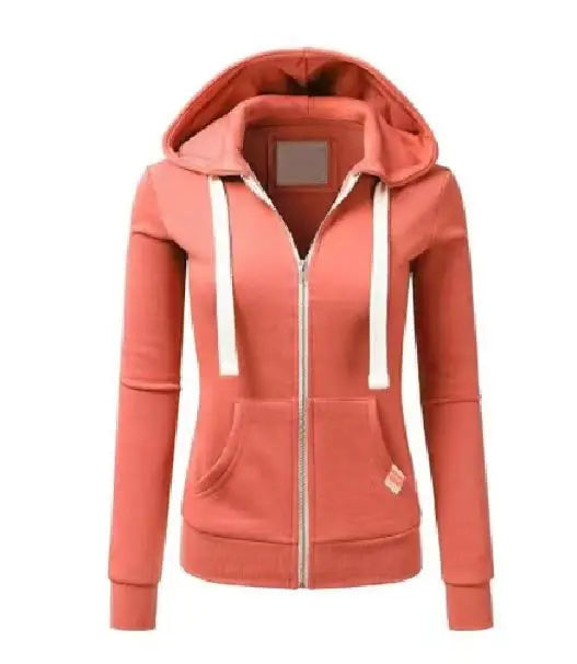 Moletom Feminino com Capuz e Zíper – Streetwear Casual Outono Inverno