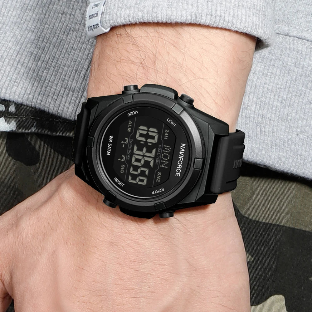 Relógio NAVIFORCE Military Sport Digital - Quartzo 3ATM Silicone Multifunção Masculino