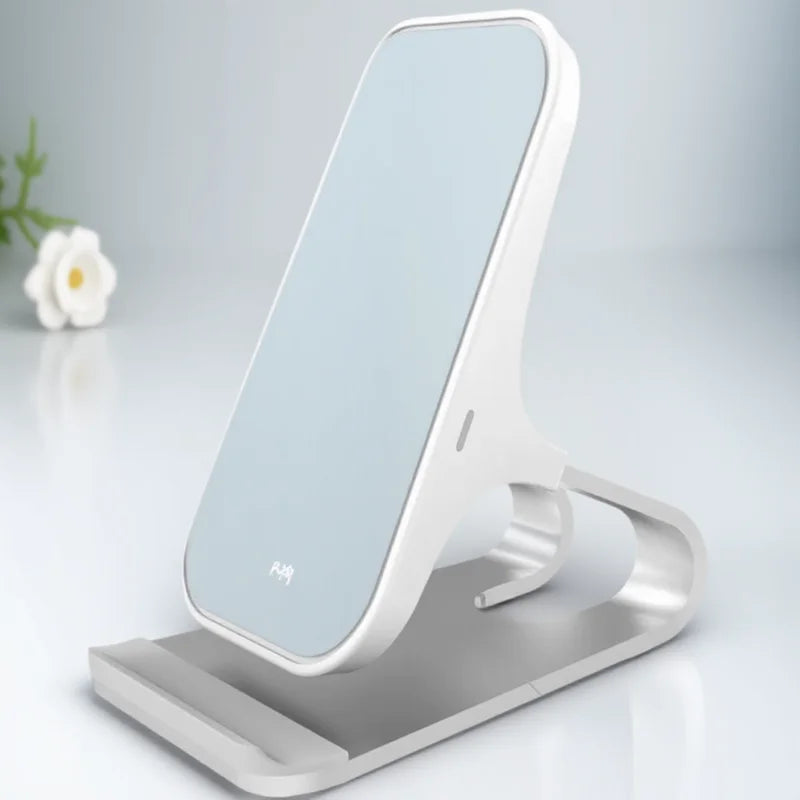 Suporte Carregador Wireless Qi 10W 7.5W 5W - Base de Carregamento Rápido 2 Bobinas Antiderrapante