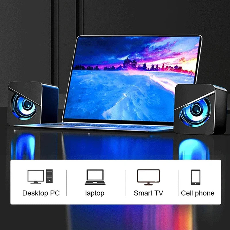 Caixa de Som USB para PC Gamer | Surround 4D | LED | Bass