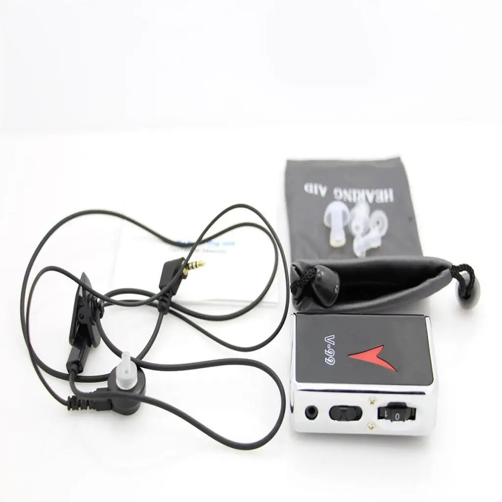 Aparelho Auditivo Amplificador de Som V-99 - Portátil Ajustável com Fone